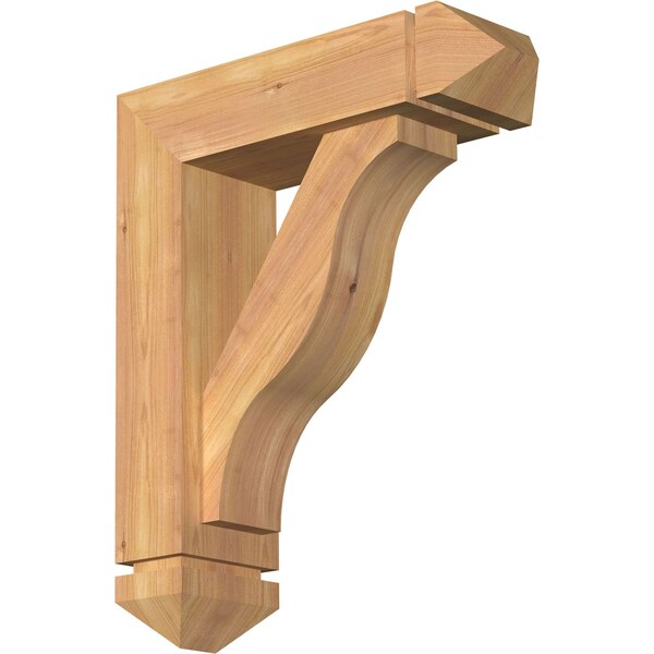 Ekena Millwork Funston Arts and Crafts Smooth Bracket w/ Offset Brace, Western Red Cedar, 5 1/2"W x 18"D x 22"H BKT0604X18X22FST03SWR - main